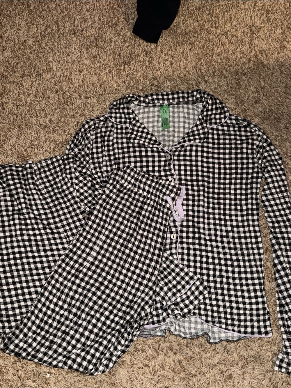 Honeydew Intimates Black and White Gingham Pajama Set